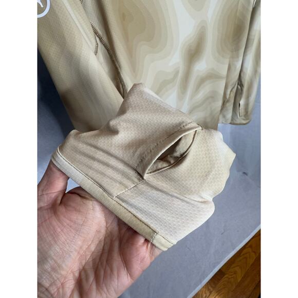 Backcountry Tahoe Sun Hoodie Abstract Topographic Pattern Graphic Print Tan M - Picture 5 of 8